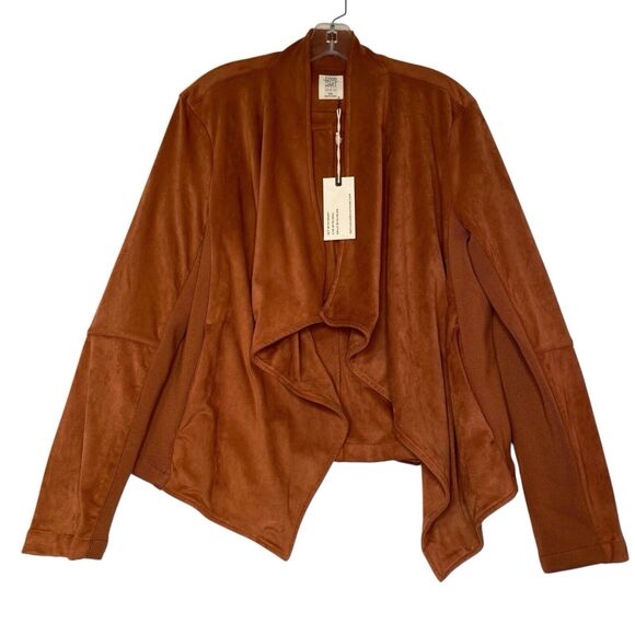 Good Hart Matilda Jane Cordell Jacket XL Burnt Orange Faux Suede Asymmetrical - Picture 1 of 10